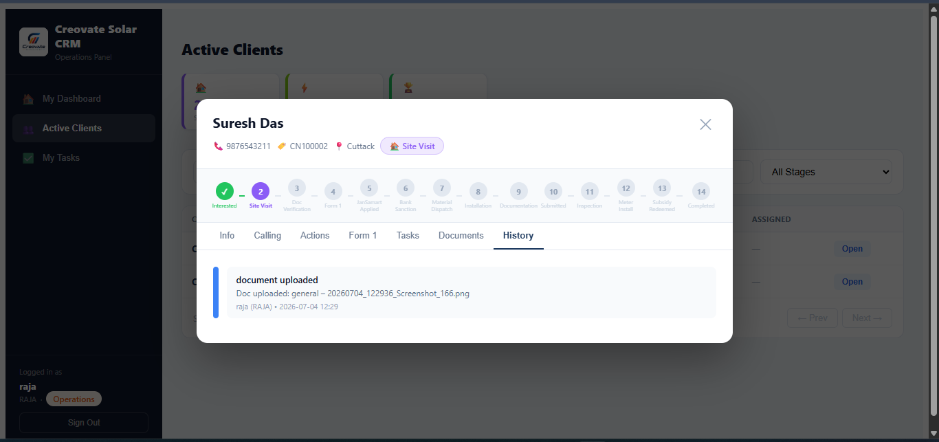 Operations panel screenshot 9